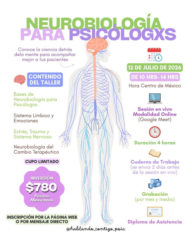 🧠✨ TALLER ONLINE: NEUROBIOLOGÍA PARA PSICÓLOGXS ✨🧠
