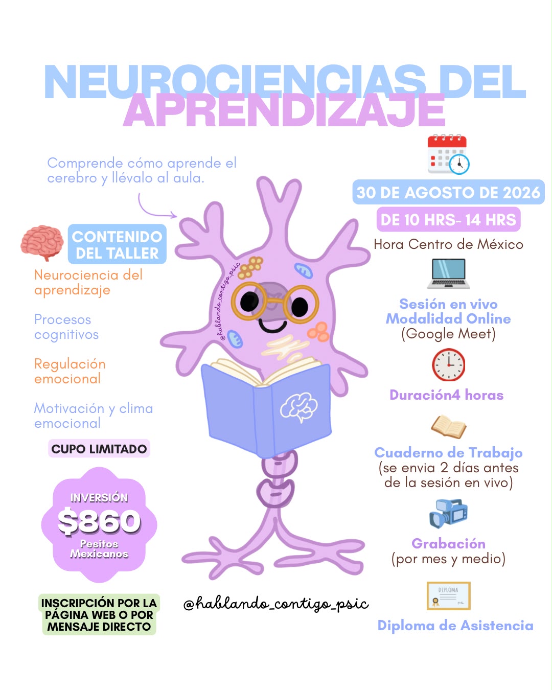 🧠✨ TALLER ONLINE: NEUROCIENCIA DEL APRENDIZAJE ✨🧠