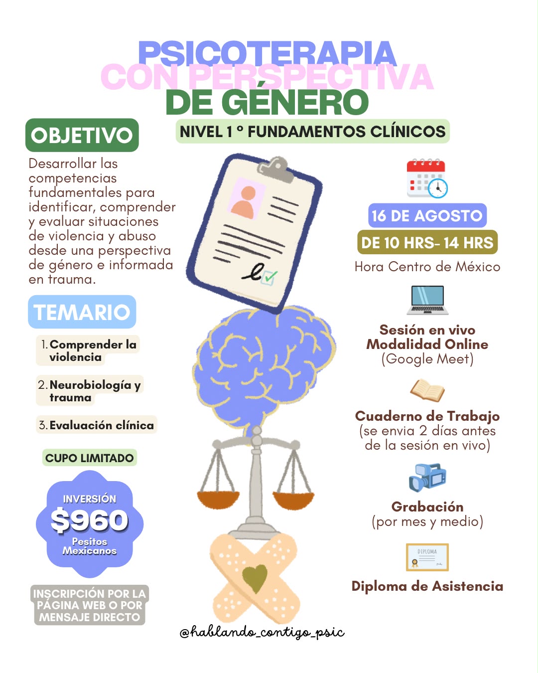 Taller Online: Psicoterapia con Perspectiva de Género | Nivel I