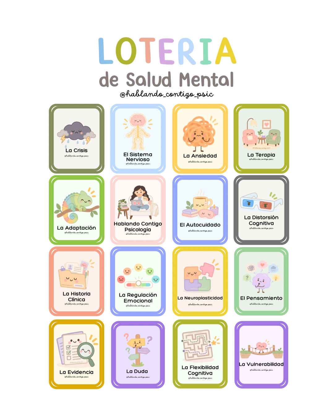 🧠 Lotería de Salud Mental | Hablando Contigo